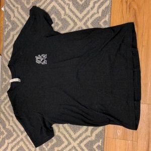 Black embroidered T shirt